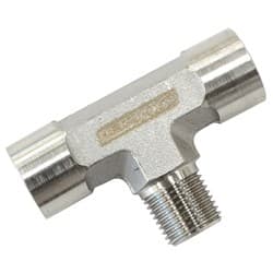 1/8" BSPT female tee male sidestainless steel male on side