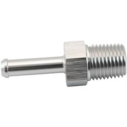 MALE 1/4" NPT TO 1/4" BARB SILVER STRAIGHT MALE TO MALE