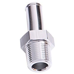 MALE 1/4" NPT TO 3/8" BARB SILVER STRAIGHT MALE TO MALE