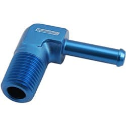 MALE 1/4" NPT TO 1/4" BARB BLUE 90 DEGREE MALE TO MALE