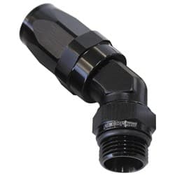 45 Deg -6 Hose to Male -4 Thread Black
