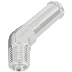 45 DEG 1/8" NPT TO 3/8" BARB SILVER STRAIGHT MALE TO MALE