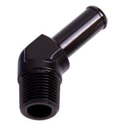 45 DEG 1/2" NPT TO 1/2" BARB BLACK 45 DEG MALE TO MALE
