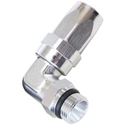 90 DEG -12 ORB TO -16AN HOSE SILVER SWIVEL