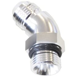 45 DEG -20ORB TO -20AN COMPLETWITH JAM NUT AND O-RING SILVER