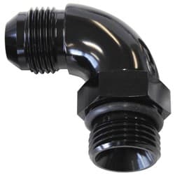 90 DEG -4ORB TO -6AN COMPLETE WITH JAM NUT AND O-RING BLACK