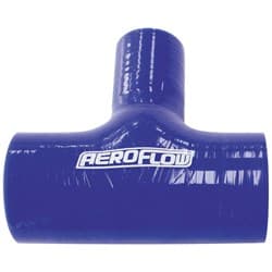 Silicone Tee piece 2" 51mm on run & 1" 25mm on side, Blue100mm long on run50mm on side