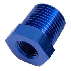 NPT PIPE REDUCER, BLUE 3/4" NPT MALE, 3/8" NPT FEMALE