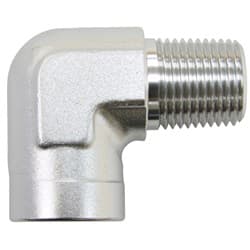 90 Deg Female - Male Elbow 1/4 NPT Silver