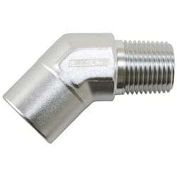 45 Deg Female - Male Elbow 3/8 NPT Silver