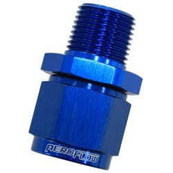 3/8" NPT TO -6AN FEMALE NUT BLUE STRAIGHT SWIVEL NUT