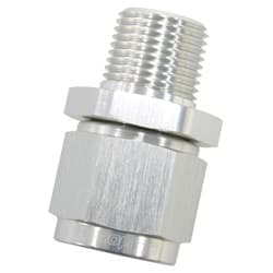 1/2" NPT TO -8AN FEMALE NUT SILVER STRAIGHT SWIVEL NUT