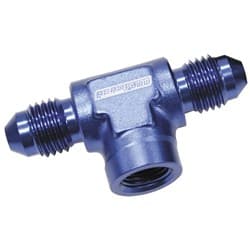 -3AN MALE TEE WITH 1/8 ON SIDEBLUE FEMALE 1/8" NPT ON SIDE