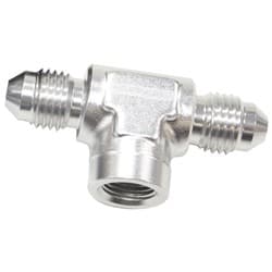 -4AN MALE TEE WITH 1/8 ON SIDESILVER FEMALE 1/8" NPT ON SIDE