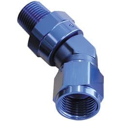 45 DEG 3/4 NPT TO -12AN FEMALEBLUE FULL SWIVEL FITTING