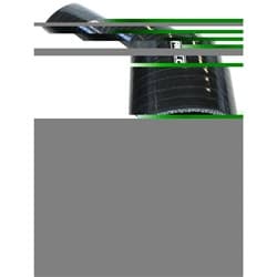 Silicone Hose 45 Deg; Black I.D .50" 13mm, Wall 4.5mm, 145mm Leg AF 9202-050