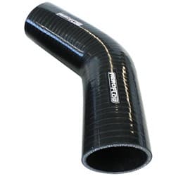 Silicone Hose 45 Deg; Black I.D .75" 19mm, Wall 4.5mm, 145mm Leg AF 9202-075