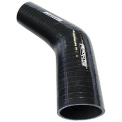 Silicone Hose 45 Deg; Black I.D 1.00" 25.4mm, Wall 4.5mm, 145mm Leg AF 9202-100