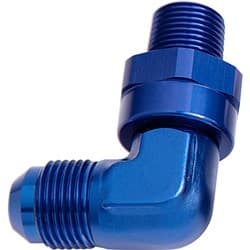 90 DEG 1/2" NPT TO -10AN BLUE MALE SWIVEL THREAD