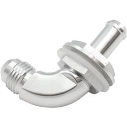 90 DEG BULKHEAD FITTING -6AN TO 5/16" 8mm BARB PUSH ON Aeroflow - AF 937-06-05S