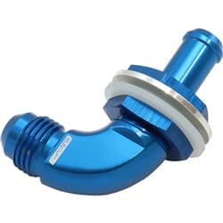 90 DEG BULKHEAD FITTING -6AN TO 3/8" 10mm BARB PUSH ON Aeroflow - AF 937-06-06