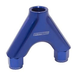 BILLET Y-PIECE 2X -8AN FEMALE TO 1X -10ORB BLUE
