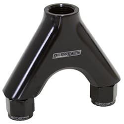 BILLET Y-PIECE 2X -8AN FEMALE TO 1X -10ORB BLACK