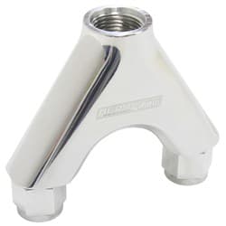 BILLET Y-PIECE 2X -8AN FEMALE TO 1X -10ORB POLISHED