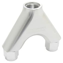 BILLET Y-PIECE 2X -8AN FEMALE TO 1X -10ORB SILVER