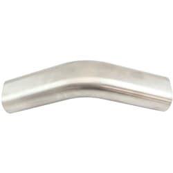 3" 45 DEGREE VERTICAL OVAL TUBEXHAUST PIPE 304 S/S 150mm LEG