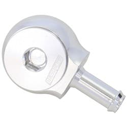 SLIMLINE -10ORB TO 3/8" BARB 90 DEG TIGHT RADIUS SILVER