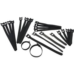 VELCRO ZIP CABLE TIE 11mm WIDE40 MULTI PACK PIECE BLACK