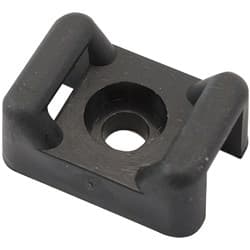 CABLE TIE SCREW MOUNTS 22mm x 16mm M4 HOLE PA66 50 PACK