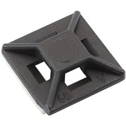 CABLE TIE MOUNTS 12.5 x 12.5mmNYLON 3M PAD MOUNT BLACK