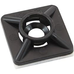 CABLE TIE MOUNTS 19mm x 19mm NYLON 3M PAD MOUNT BLACK