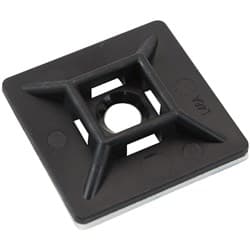 CABLE TIE MOUNTS 28mm x 28mm NYLON 3M PAD MOUNT BLACK