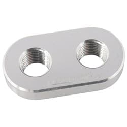 WELD IN ALLOY PLATE 1/8" NPT x 2 PORTS VACUUM INTERCOOLER