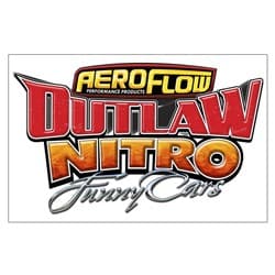 AEROFLOW OUTLAW NITRO FUNNY CAR STICKER 207MM X 125MM