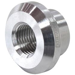 FEMALE WELD ON BUNG, M10x1.0 THREAD, ALUMINIUM