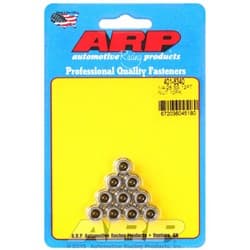 SS 12PT NUTS 1/4-20 UNC (10) 5/16" WRENCH, .433" COLLAR ARP / 401-8340