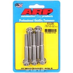SS 12PT BOLTS 5/16" UNC x 2.25 3/8" WRENCH (5-PACK) 5/16-18 ARP / 612-2250