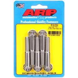 SS 12PT BOLTS 3/8" UNC x 2.25" 3/8" WRENCH (5-PACK) 3/8-16 ARP - 613-2250