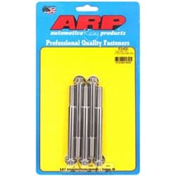 SS 12PT BOLTS 3/8" UNC x 4.00" 3/8" WRENCH (5-PACK) 3/8-16 ARP - 613-4000