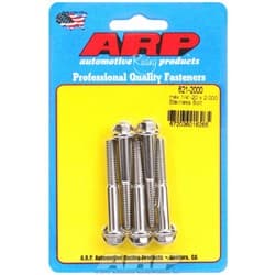 SS HEX BOLTS 1/4" UNC x 2.00" 5/16" WRENCH (5-PACK) 1/4-20 ARP - 621-2000
