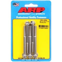 SS HEX BOLTS 1/4" UNC x 2.75" 5/16" WRENCH (5-PACK) 1/4-20 ARP - 621-2750