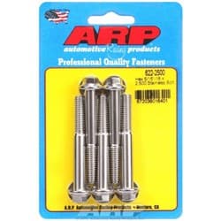 SS HEX BOLTS 5/16" UNC x 2.50" 3/8" WRENCH (5-PACK) 5/16-18 ARP - 622-2500