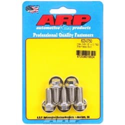 SS HEX BOLTS 3/8" UNC x .750" 3/8" WRENCH (5-PACK) 3/8-16 ARP - 623-0750