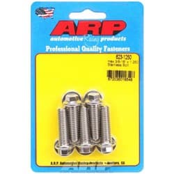 SS HEX BOLTS 3/8" UNC x 1.25" 3/8" WRENCH (5-PACK) 3/8-16 ARP - 623-1250