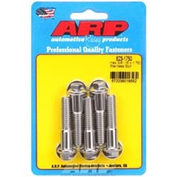 SS HEX BOLTS 3/8" UNC x 1.75" 3/8" WRENCH (5-PACK) 3/8-16 ARP - 623-1750