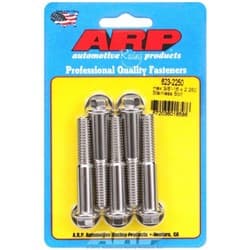 SS HEX BOLTS 3/8" UNC x 2.25" 3/8" WRENCH (5-PACK) 3/8-16 ARP - 623-2250